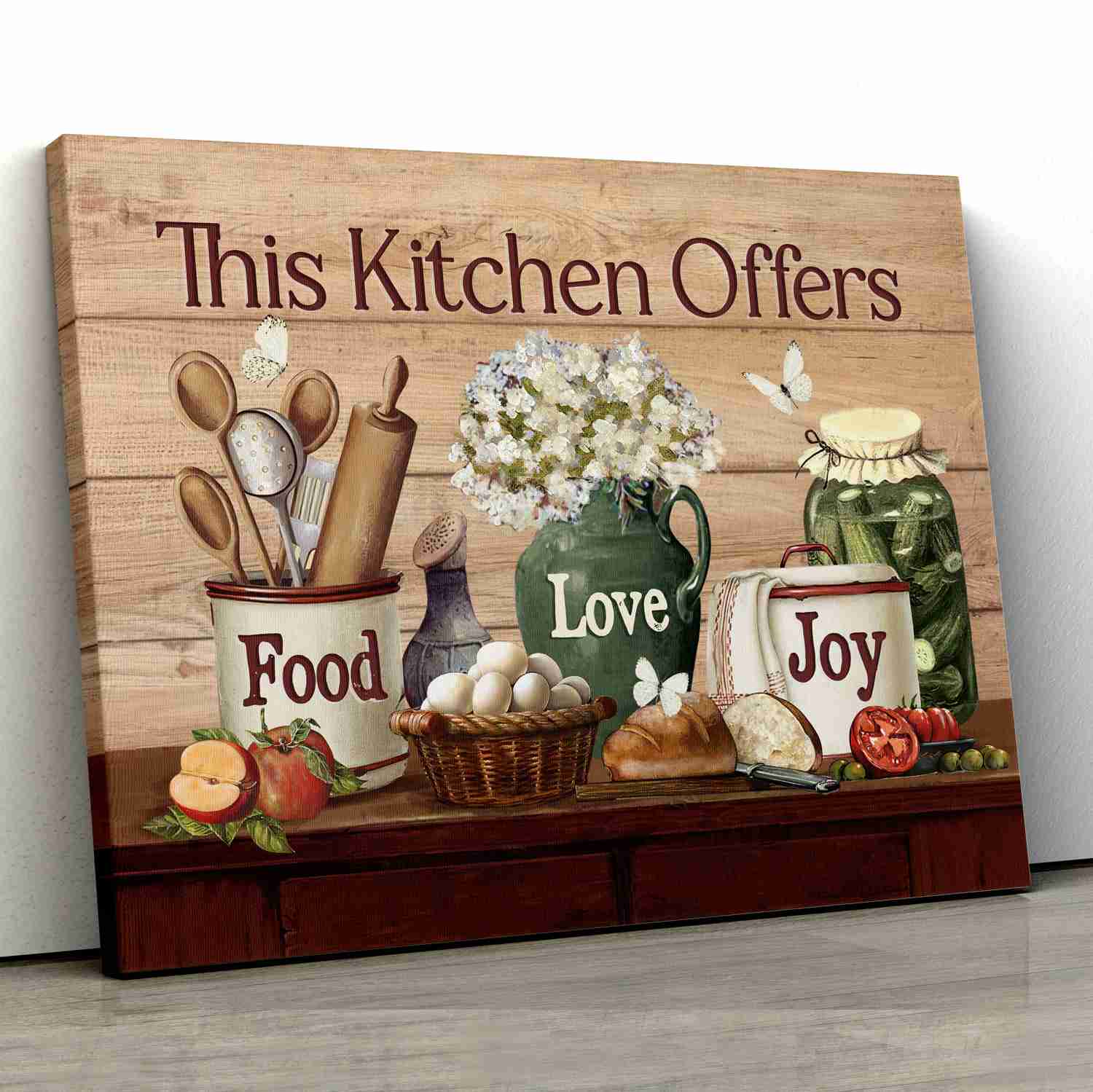 Jesus Landscape Canvas Print - Kitchen Wall Art for Food, Love, and Joy
