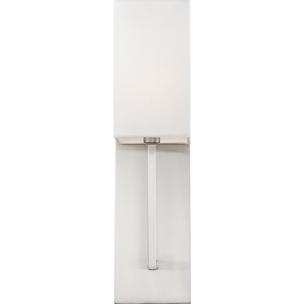 Vesey 1 Light Wall Sconce with White Linen Shade - Brushed Nickel Finish