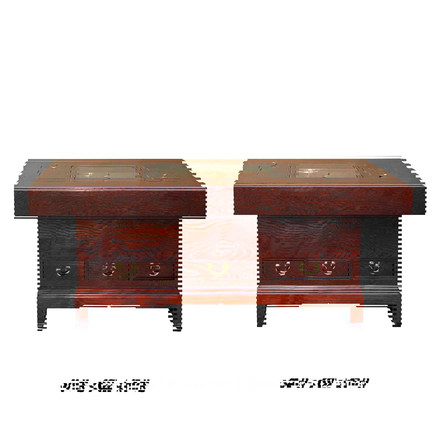 Oriental Rectangular Bold Thick Wood Drawers Coffee Table cs5305S