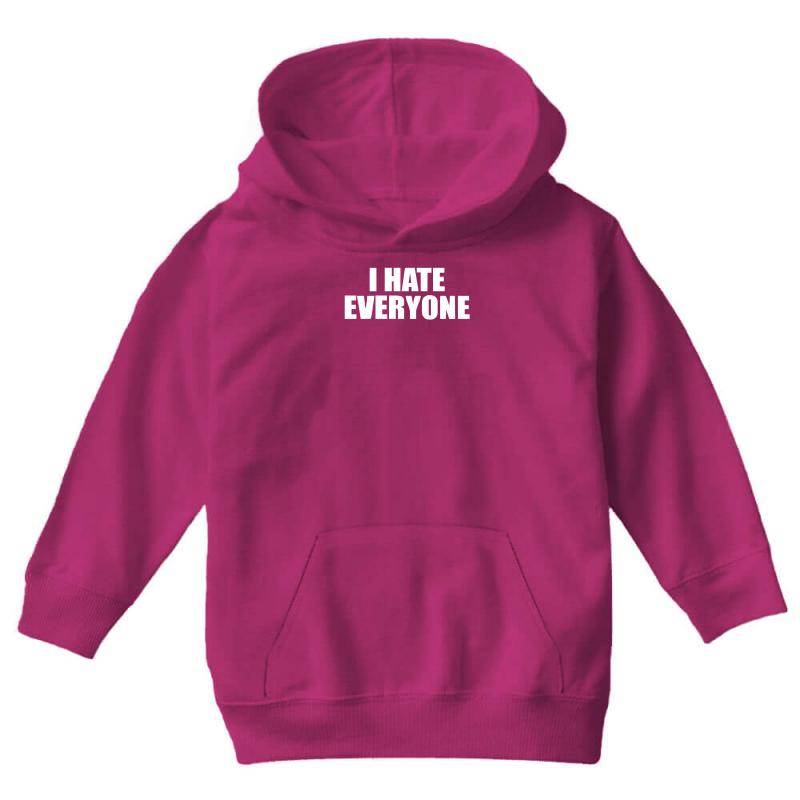 i hate everyone Youth Hoodie by MDK ART