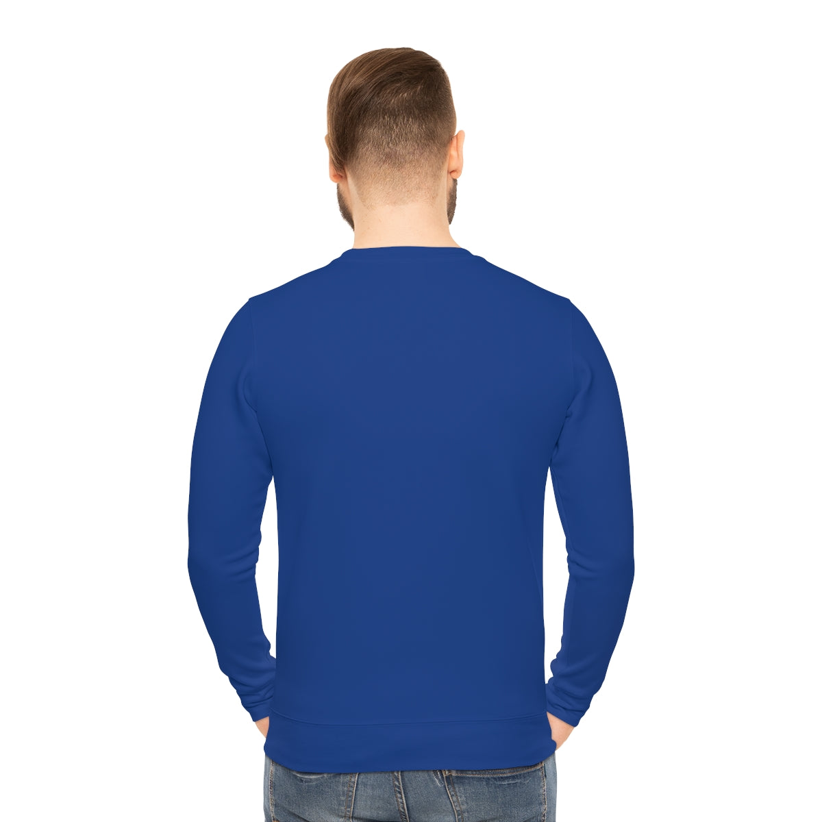 Dark Blue Lightweight Men's Sweatshirt - Solid Color, Breathable & Soft