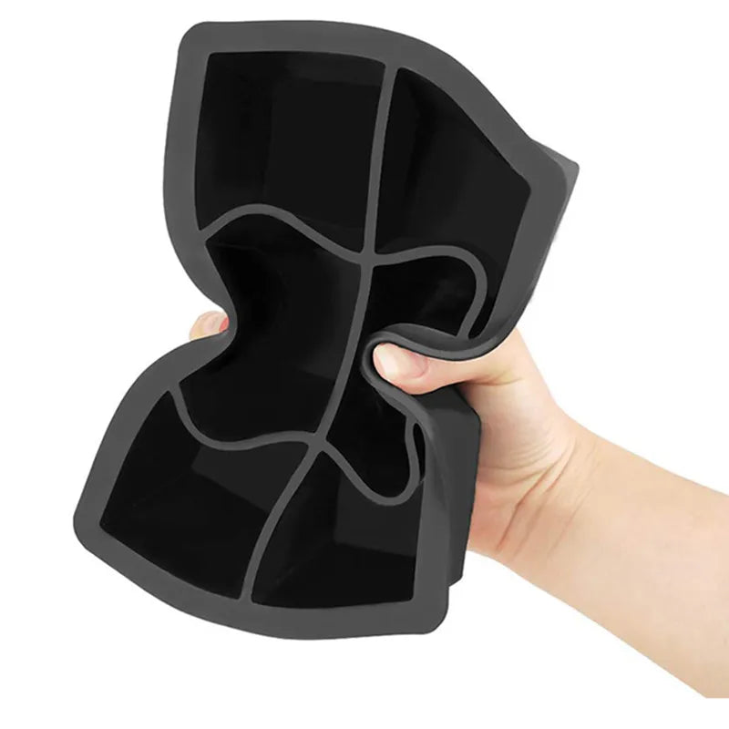 Grid Big Ice Tray Mold Box - Large Food Grade Silicone Ice Cube Square Tray for DIY Bar, Pub, Wine (4/6/8/15 Grids)