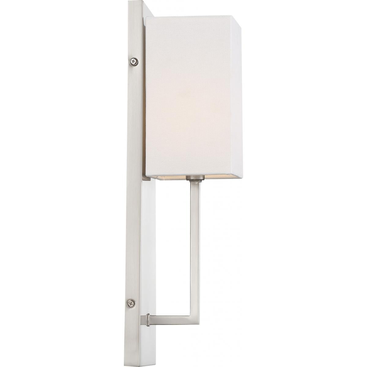 Vesey 1 Light Wall Sconce with White Linen Shade - Brushed Nickel Finish