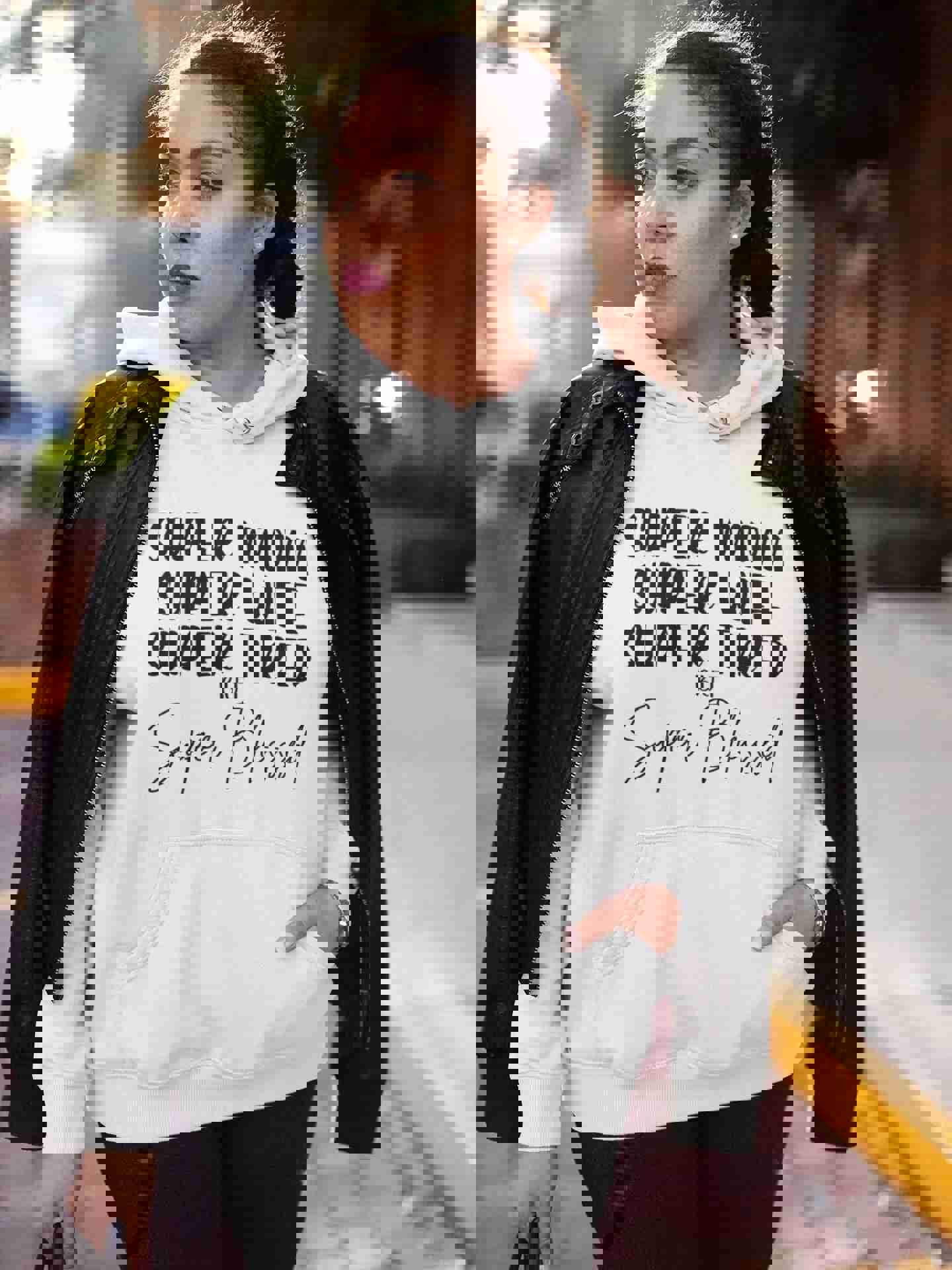 Christian Mom Hoodie - Grateful & Thankful Sweatshirt for Super Moms