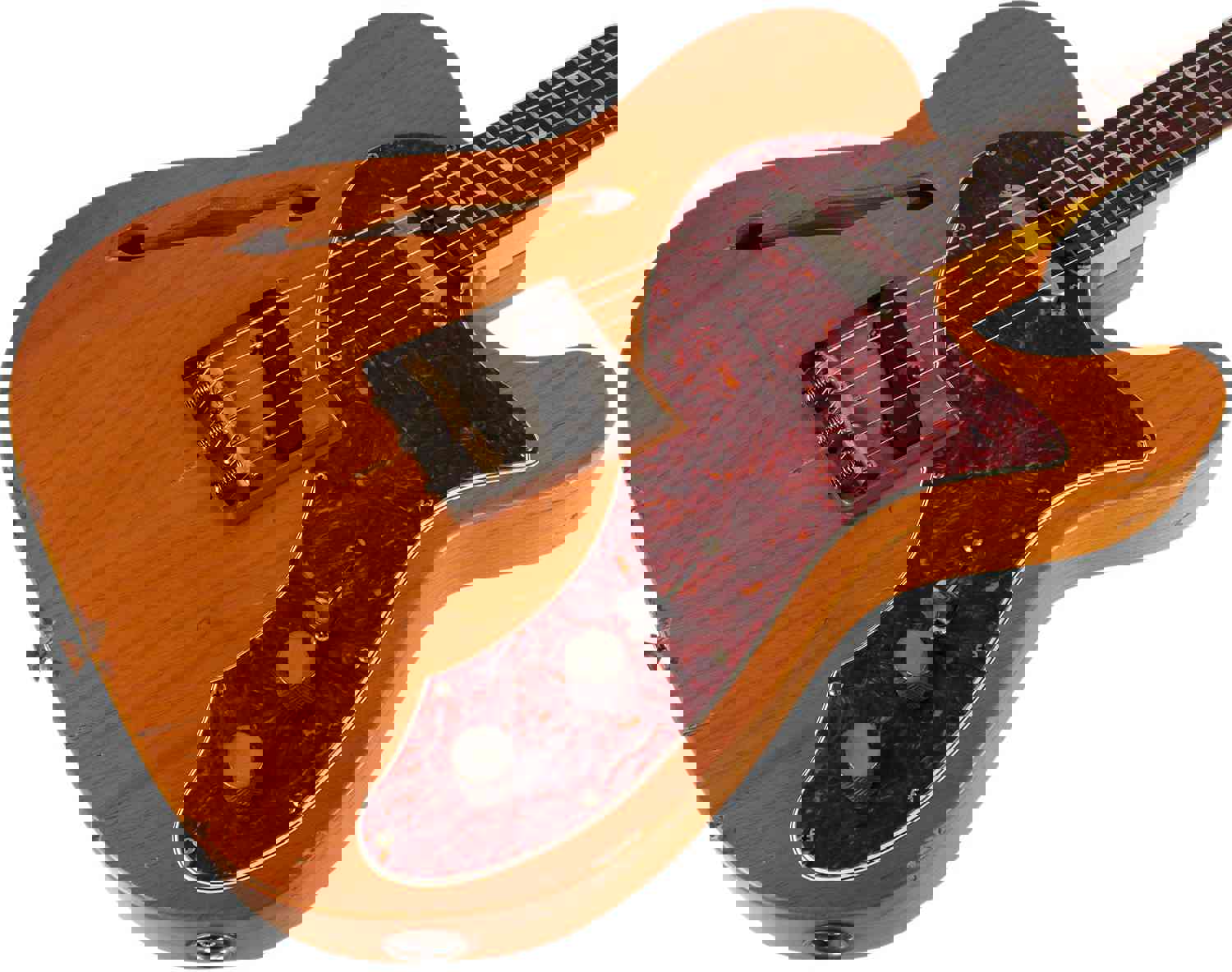 Nash T-69 Thinline Guitar, Amber, Medium Aging - Vintage Tele Model with Modern Features