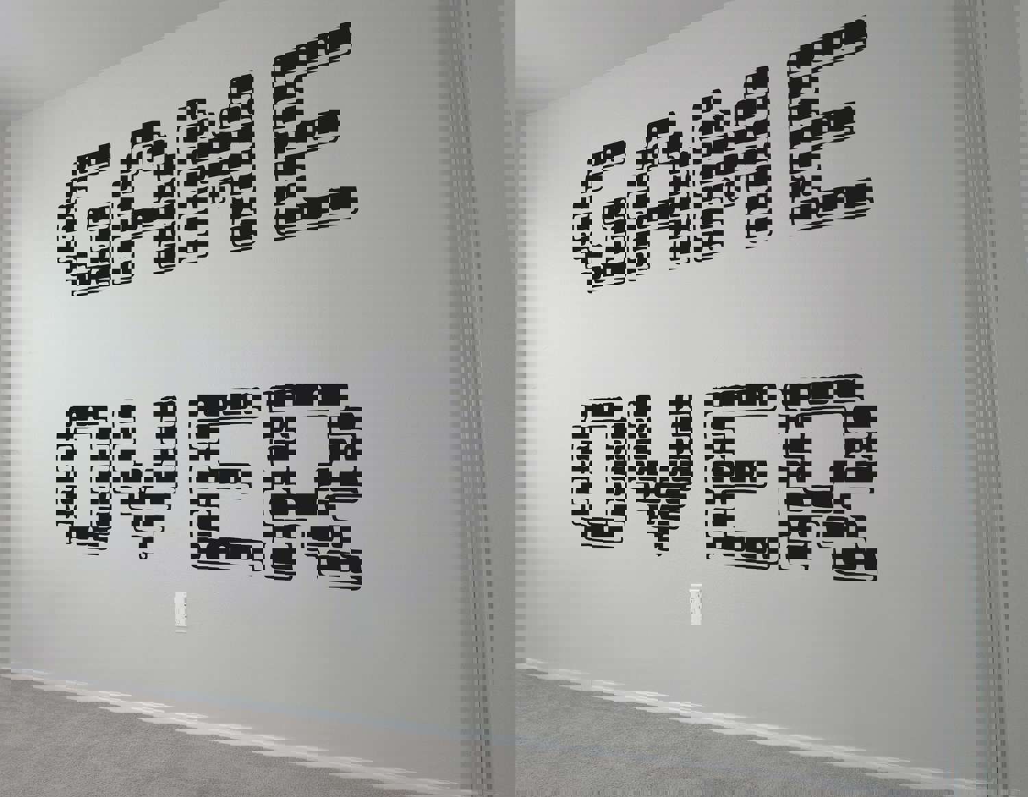 Game Over Vinyl Wall Decal Sticker - Game Room Wall Decor