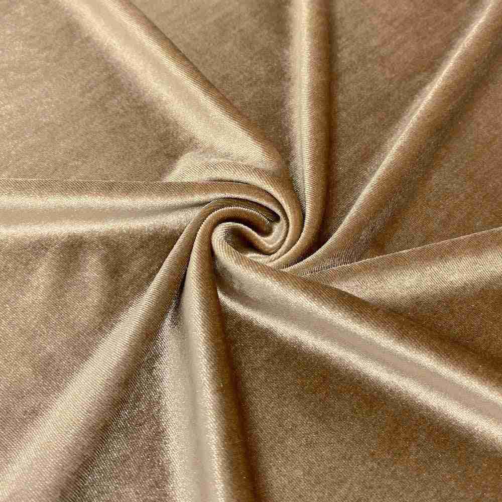 Stretch Velvet Fabric - Champagne - 60" Wide for Sewing, Apparel, and Crafts