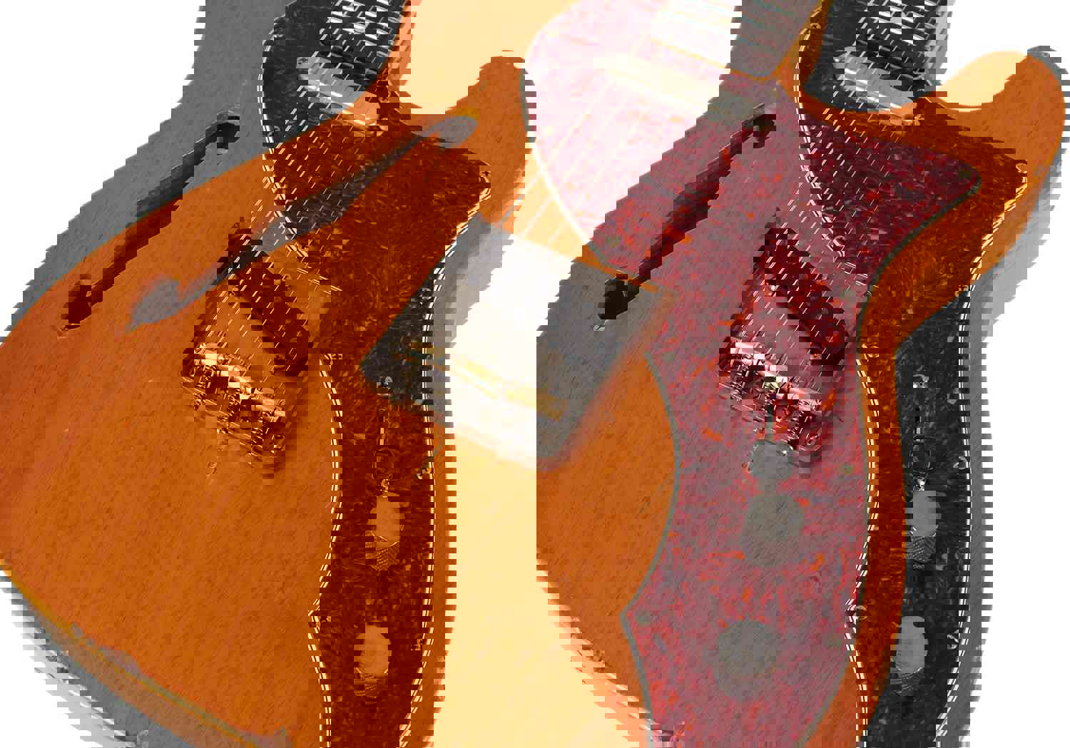 Nash T-69 Thinline Guitar, Amber, Medium Aging - Vintage Tele Model with Modern Features