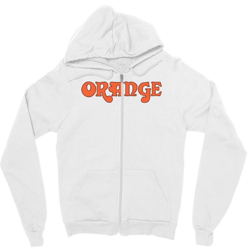 Orange Amplification New Zipper Hoodie by MDK ART