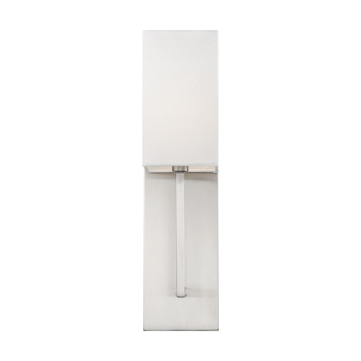 Vesey 1 Light Wall Sconce with White Linen Shade - Brushed Nickel Finish
