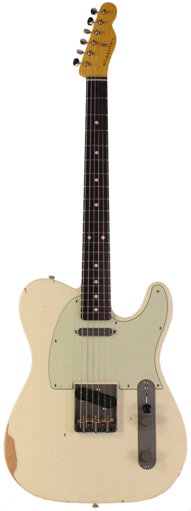 Nash T-63 Guitar, Olympic White, Medium Aging - Vintage Tele Model with Modern Features
