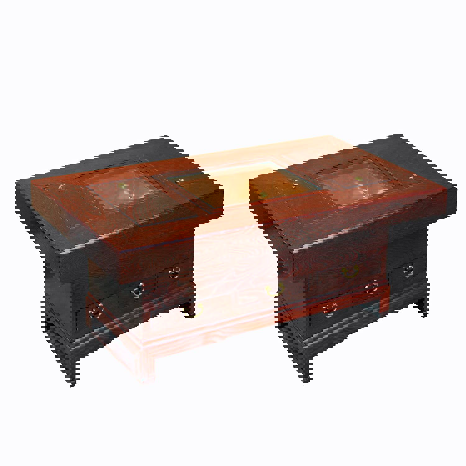 Oriental Rectangular Bold Thick Wood Drawers Coffee Table cs5305S