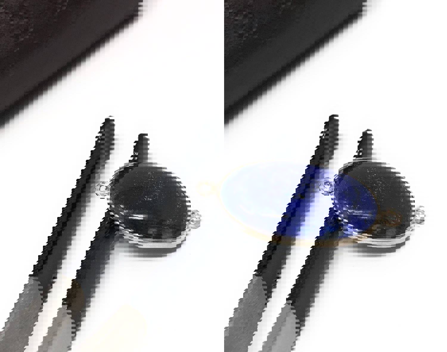 Sterling Silver Lapis Lazuli Gemstone Connector for DIY Jewelry Making