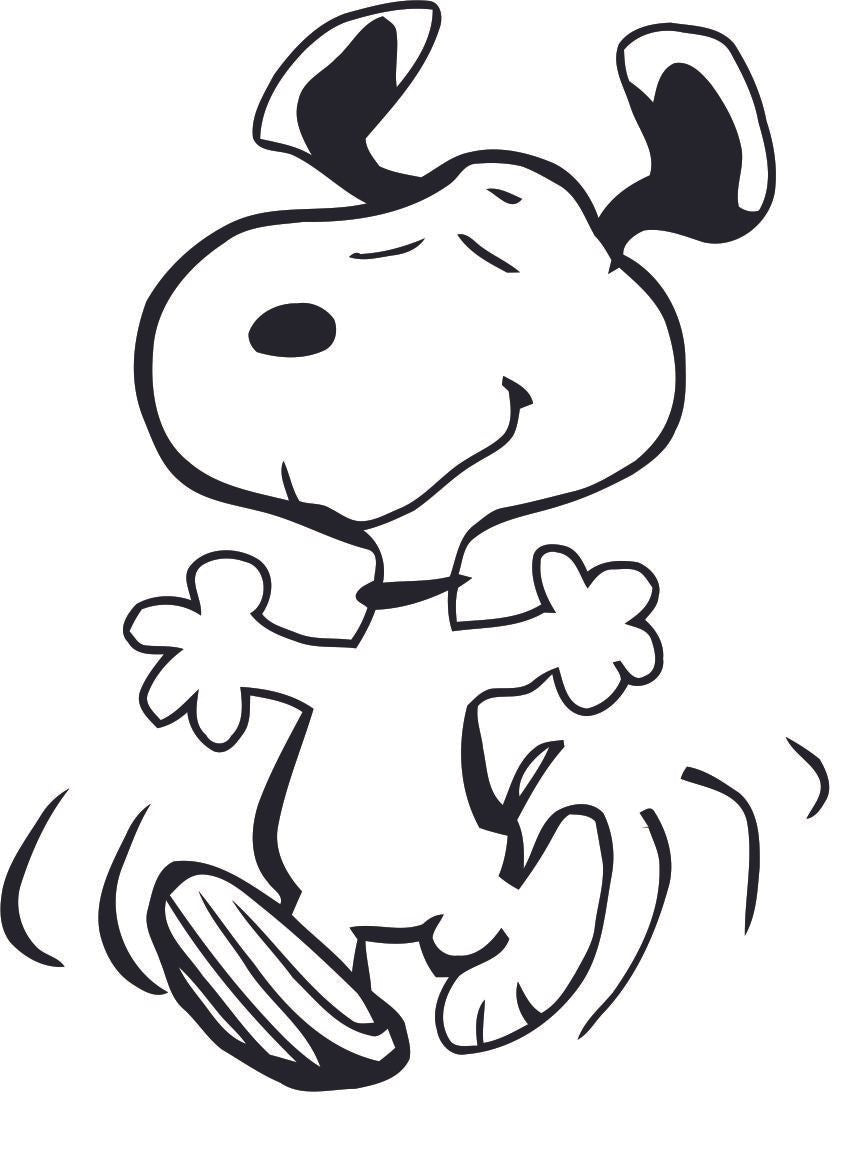 Snoopy Vinyl Wall Art Sticker Decal - Happy Dancing Snoopy