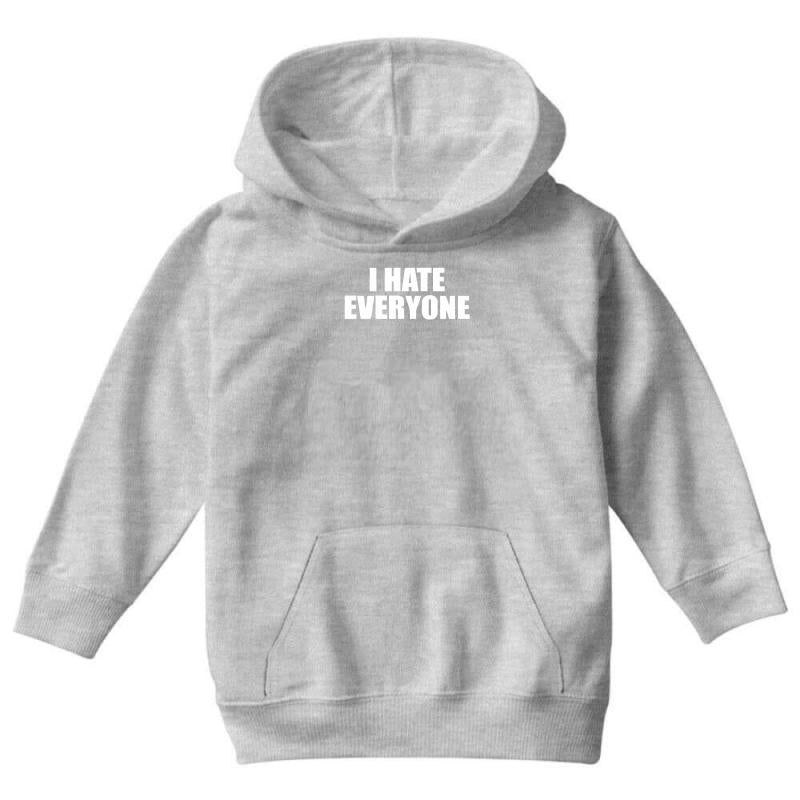 i hate everyone Youth Hoodie by MDK ART