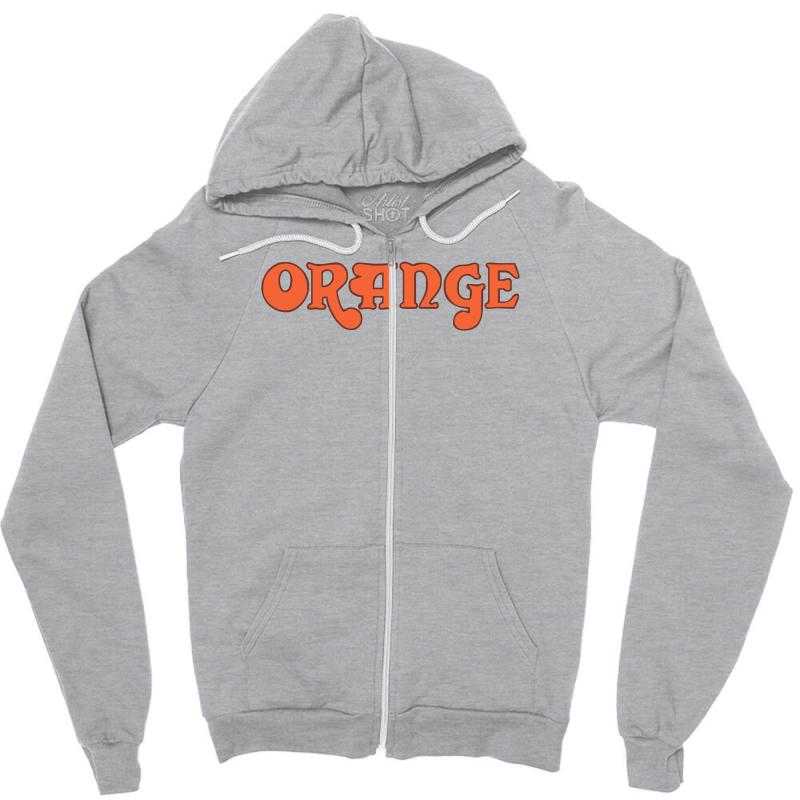 Orange Amplification New Zipper Hoodie by MDK ART