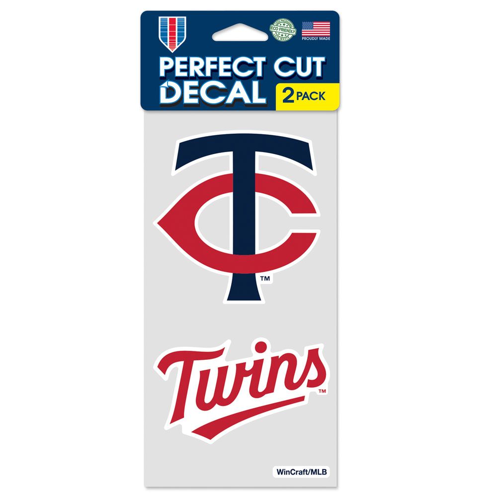 Minnesota Twins 2-Pack 4x4 Perfect Cut Color Decals - Licensed Die Cut Stickers