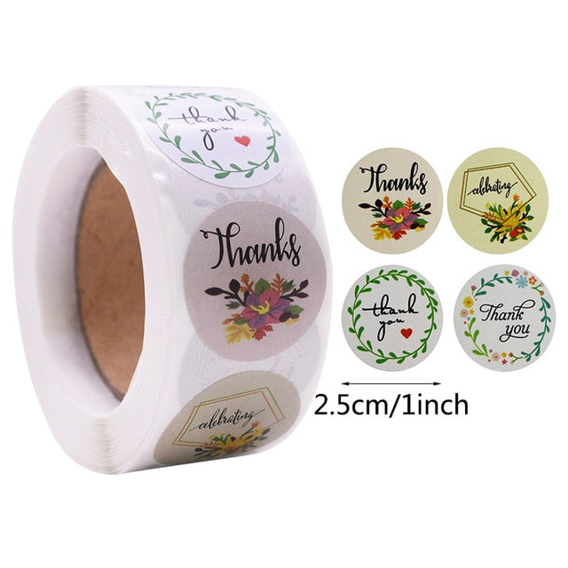 500pcs Gift Sealing Stickers - Thank You, Love Design for Diary, Scrapbooking, Party Decorations