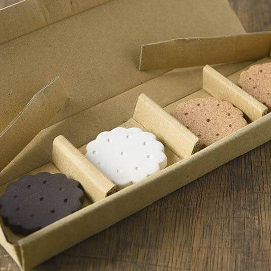 Biscuits Chopstick Rest Gift Set - Ceramic Mino Ware (4pcs, Japan)