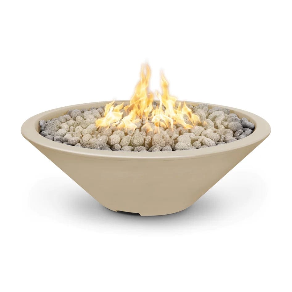 The Outdoor Plus 48 Cazo GFRC Concrete Narrow Ledge Round Fire Pit - Liquid Propane