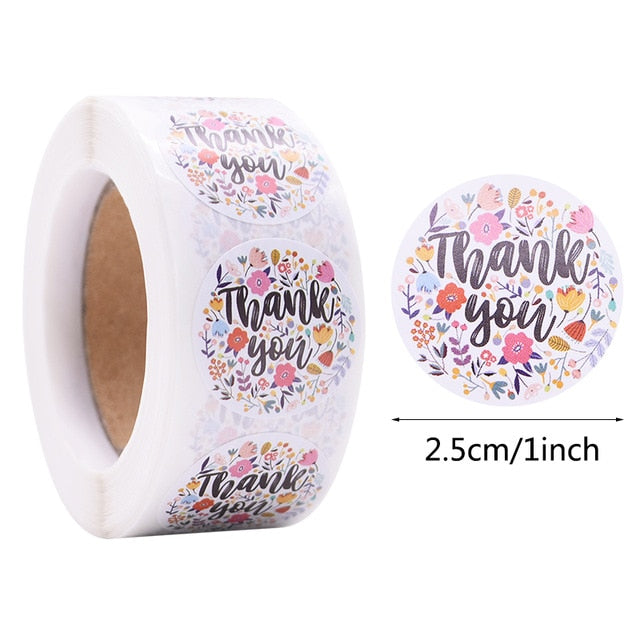 500pcs Gift Sealing Stickers - Thank You, Love Design for Diary, Scrapbooking, Party Decorations