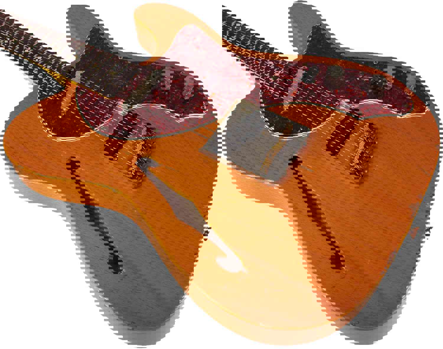 Nash T-69 Thinline Guitar, Amber, Medium Aging - Vintage Tele Model with Modern Features