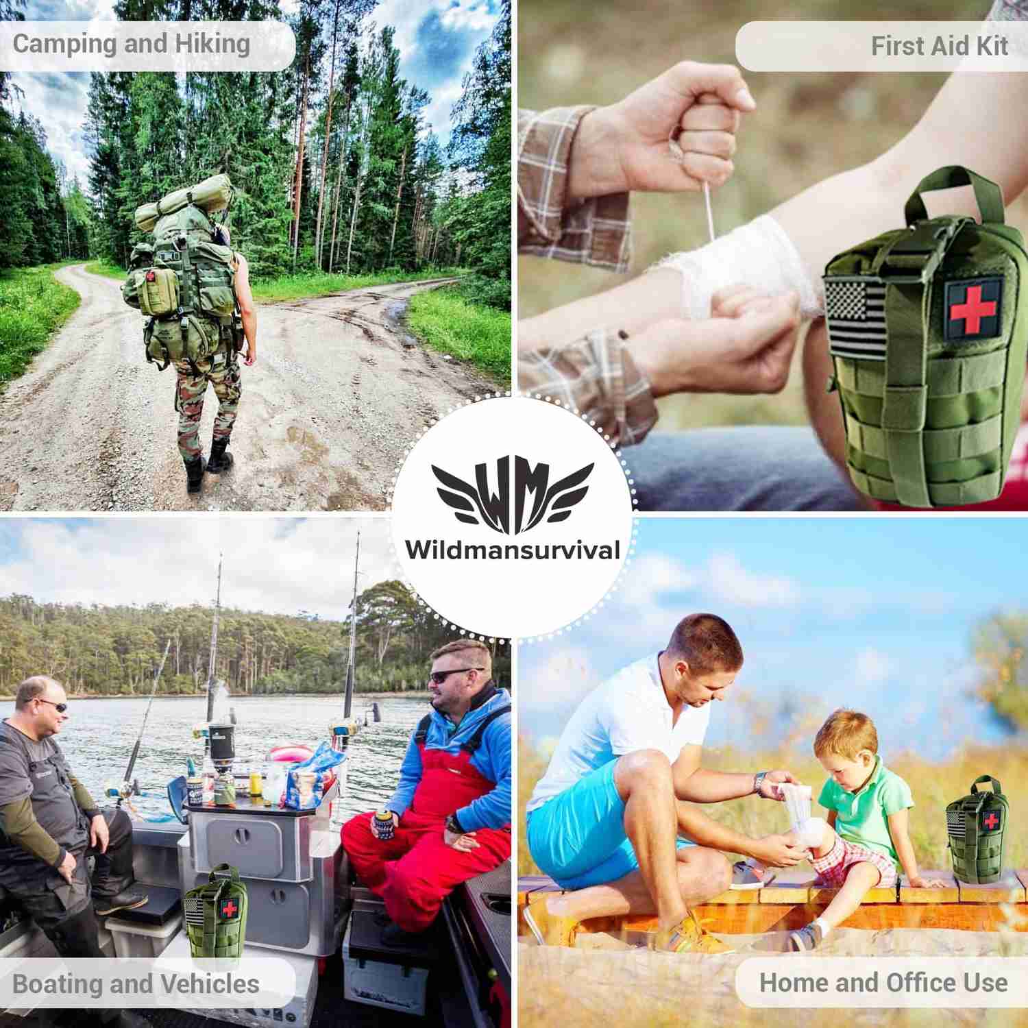 WildmanSurvival 313 pcs. Survival First Aid Kit with Molle System for Outdoor Adventures