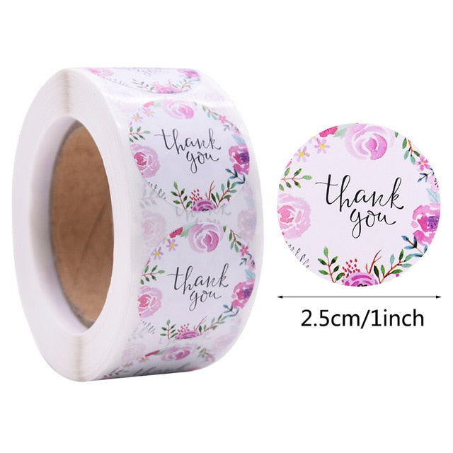 500pcs Gift Sealing Stickers - Thank You, Love Design for Diary, Scrapbooking, Party Decorations
