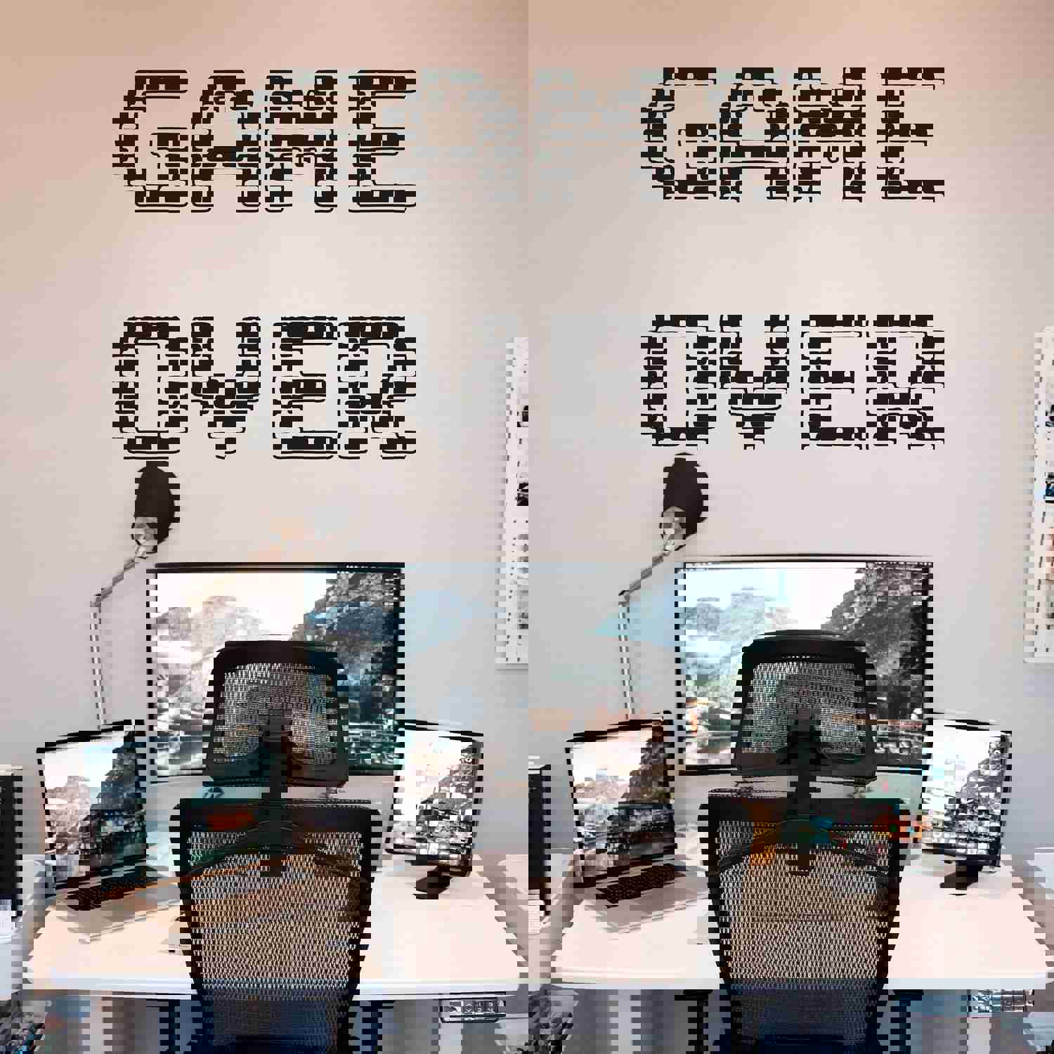 Game Over Vinyl Wall Decal Sticker - Game Room Wall Decor