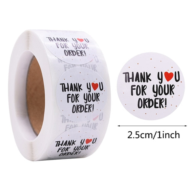 500pcs Gift Sealing Stickers - Thank You, Love Design for Diary, Scrapbooking, Party Decorations