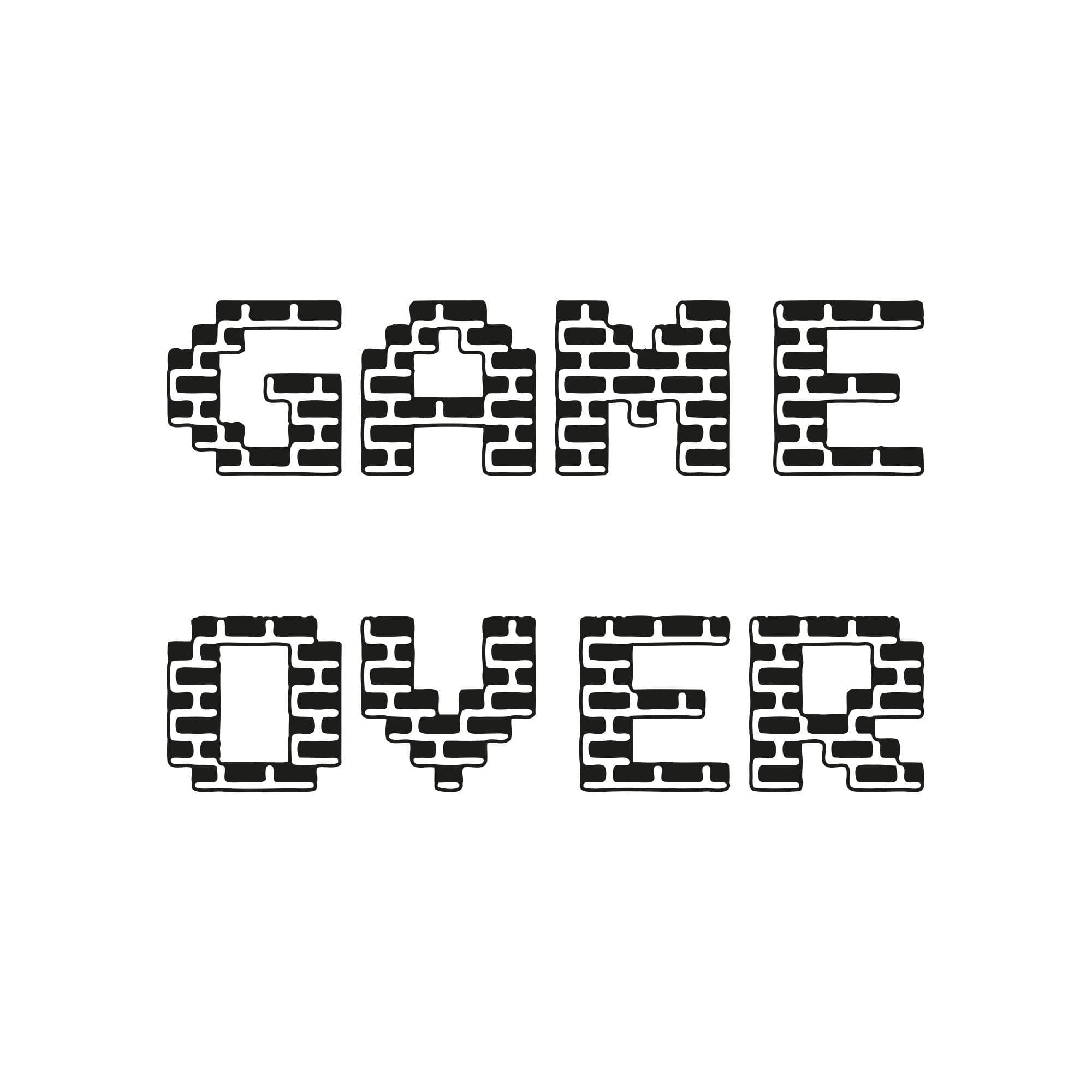Game Over Vinyl Wall Decal Sticker - Game Room Wall Decor