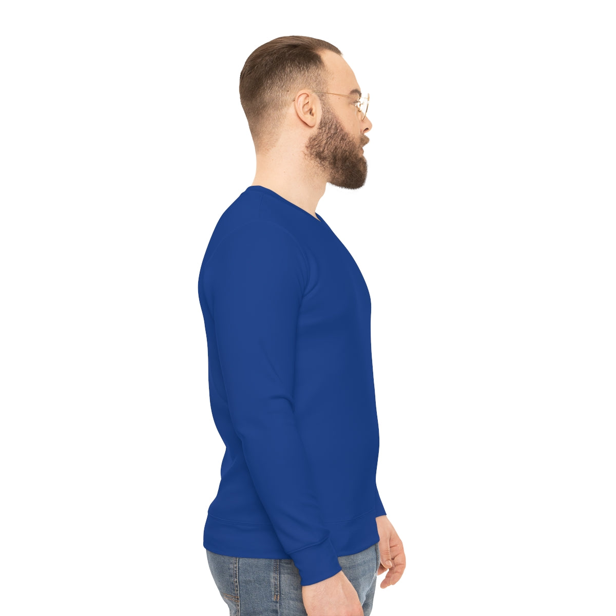 Dark Blue Lightweight Men's Sweatshirt - Solid Color, Breathable & Soft