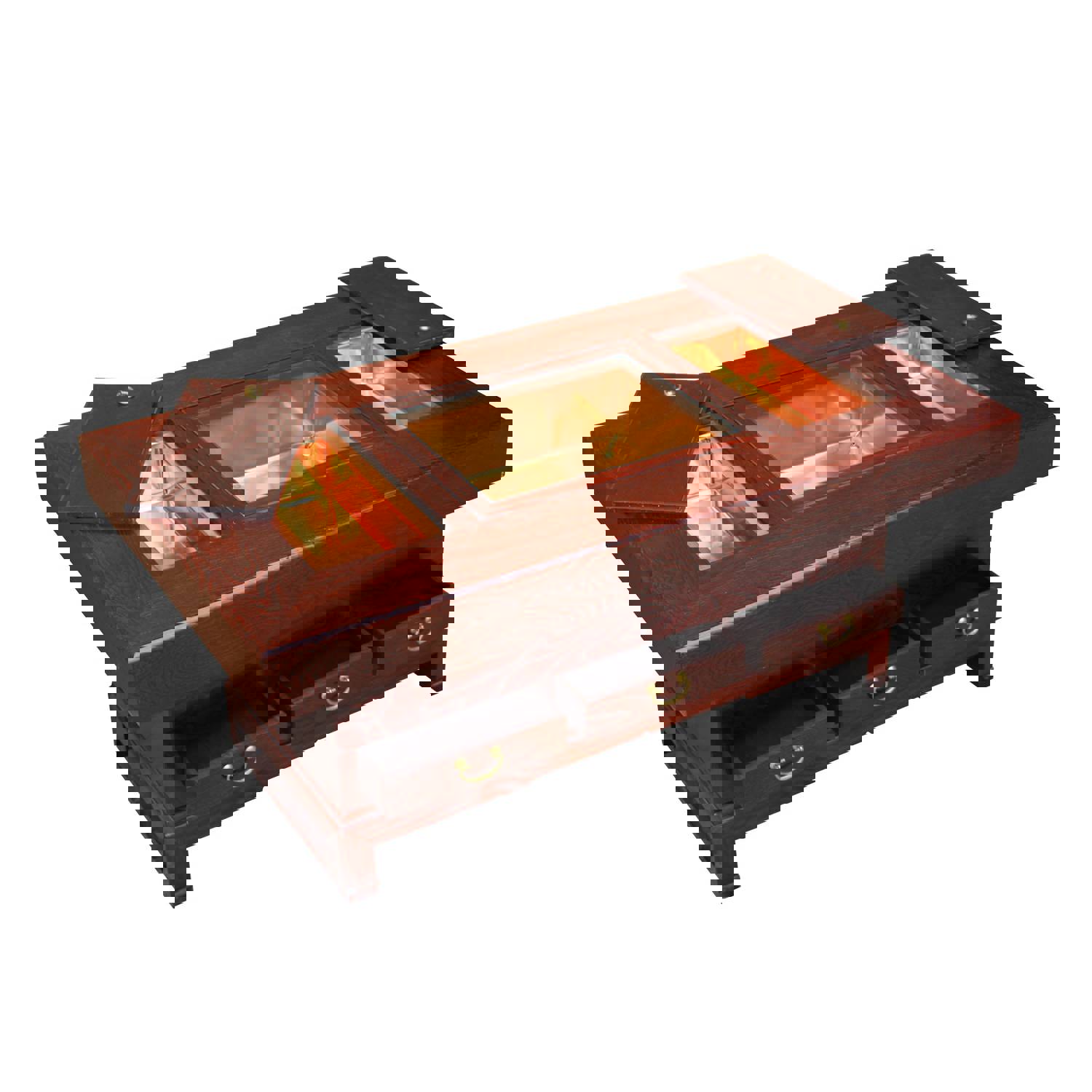 Oriental Rectangular Bold Thick Wood Drawers Coffee Table cs5305S