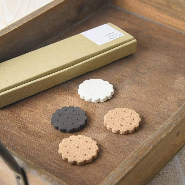 Biscuits Chopstick Rest Gift Set - Ceramic Mino Ware (4pcs, Japan)