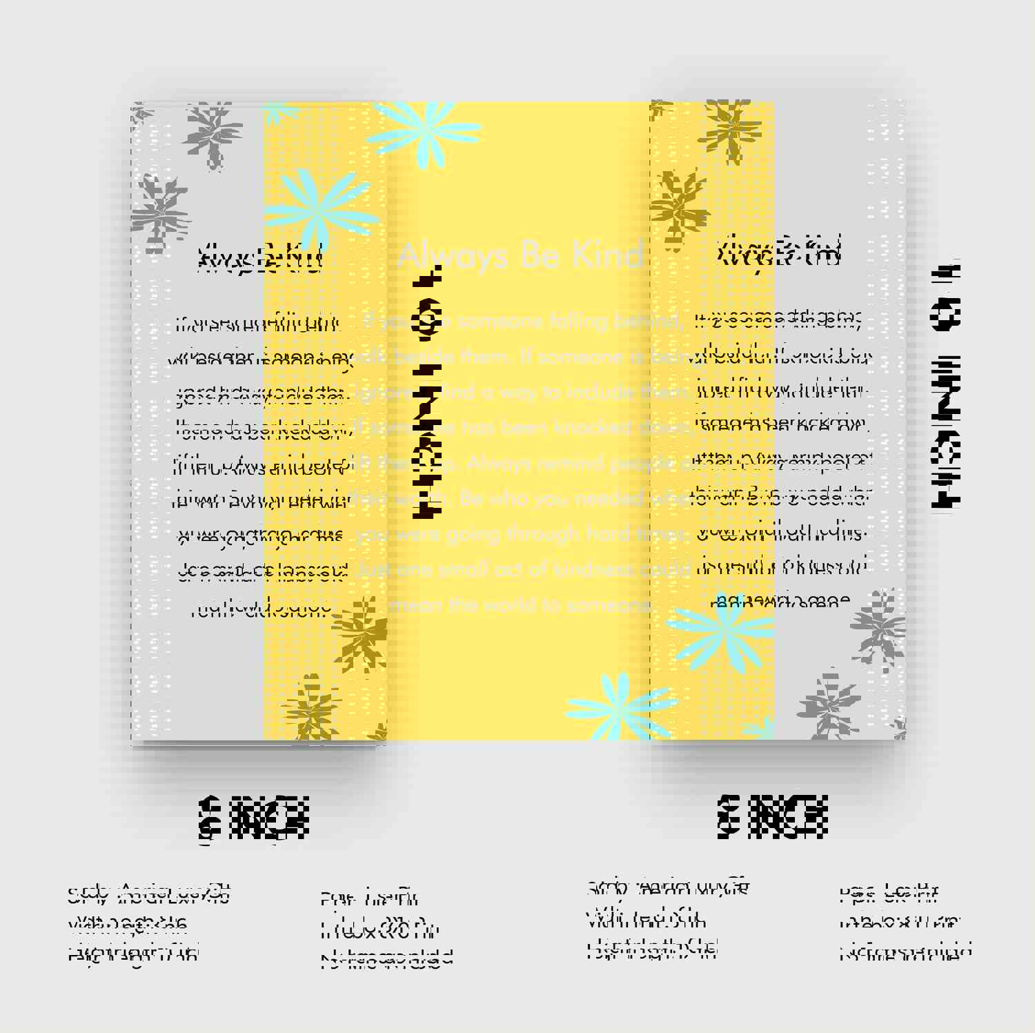 Always Be Kind - Inspirational Floral Typographic Wall Art Poster Print (8 x 10)