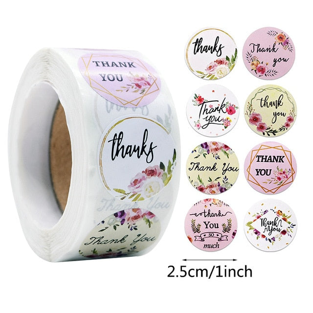 500pcs Gift Sealing Stickers - Thank You, Love Design for Diary, Scrapbooking, Party Decorations