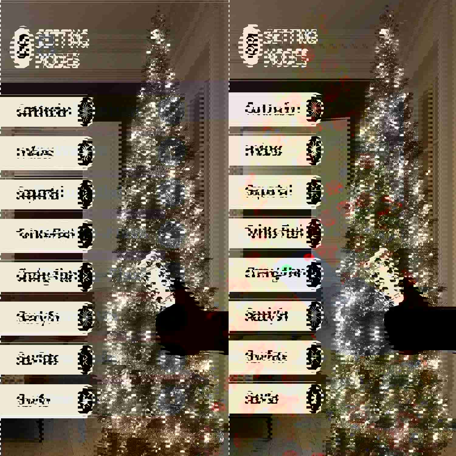 1000 LED Christmas Lights [Cool White] 400ft Super Long String Lights with Remote & 8 Modes