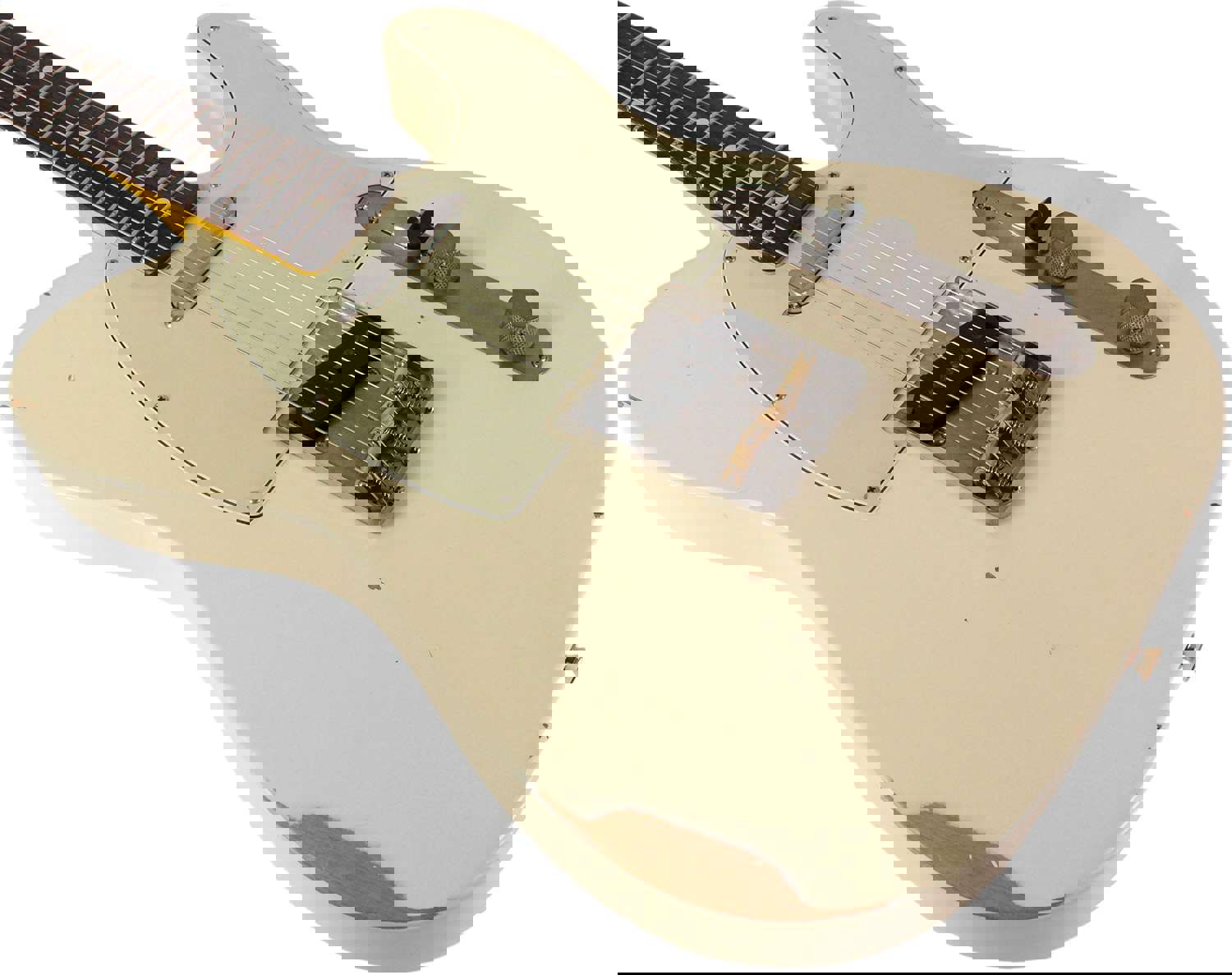 Nash T-63 Guitar, Olympic White, Medium Aging - Vintage Tele Model with Modern Features