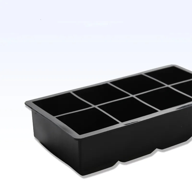 Grid Big Ice Tray Mold Box - Large Food Grade Silicone Ice Cube Square Tray for DIY Bar, Pub, Wine (4/6/8/15 Grids)