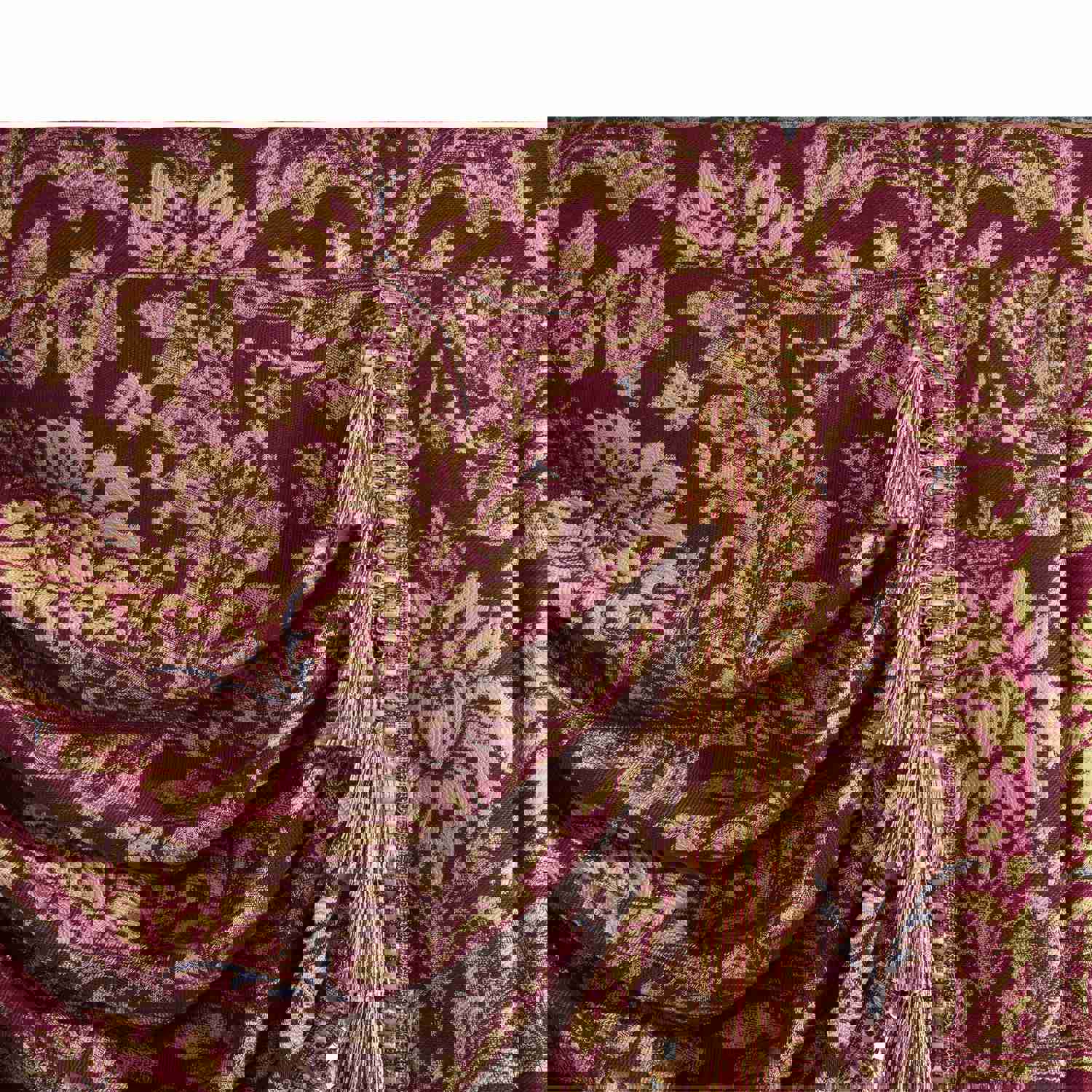 Lafaye Swag Valance - Classic Damask Pattern Waterfall Window Valance