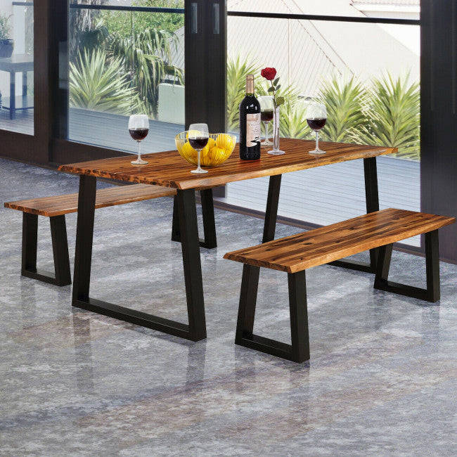 Premium Rectangular Acacia Wood Dining Table for Outdoor Use