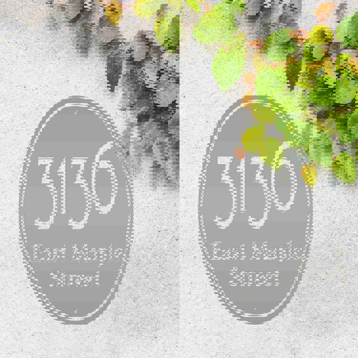 Personalized Round Address Metal Sign - Modern Housewarming & Wedding Gift