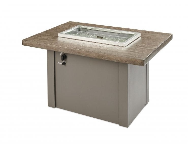 The Outdoor GreatRoom Havenwood Rectangular Gas Fire Pit Table In Grey Base HVDG-1224-K