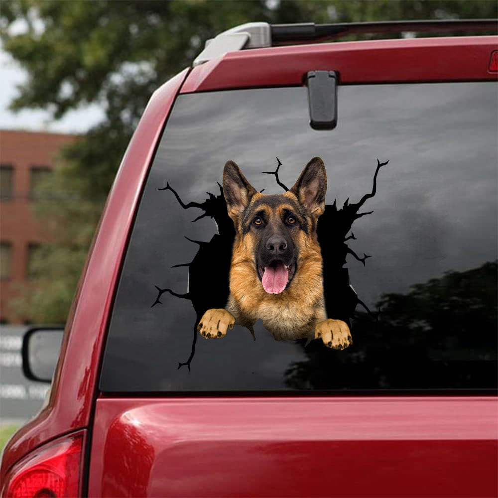 German Shepherd Crack Sticker Album - Funny Custom Logo Stickers for Dog Lovers