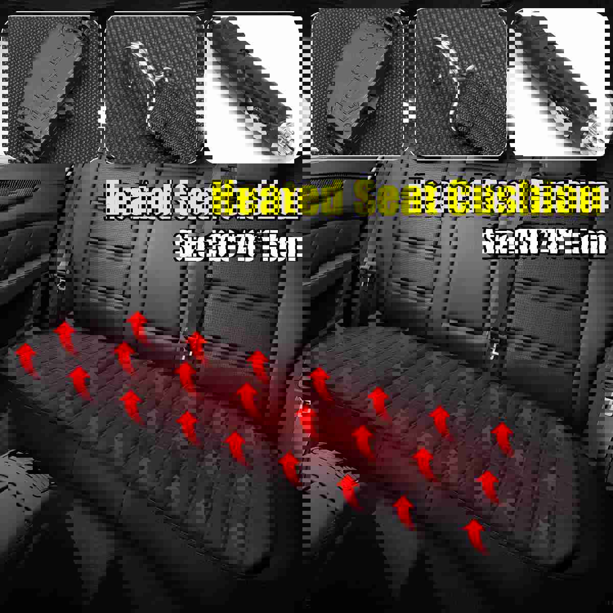 12V Car Heated Seat Cushion Cover - Winter Warmer Pad for Auto (42W)