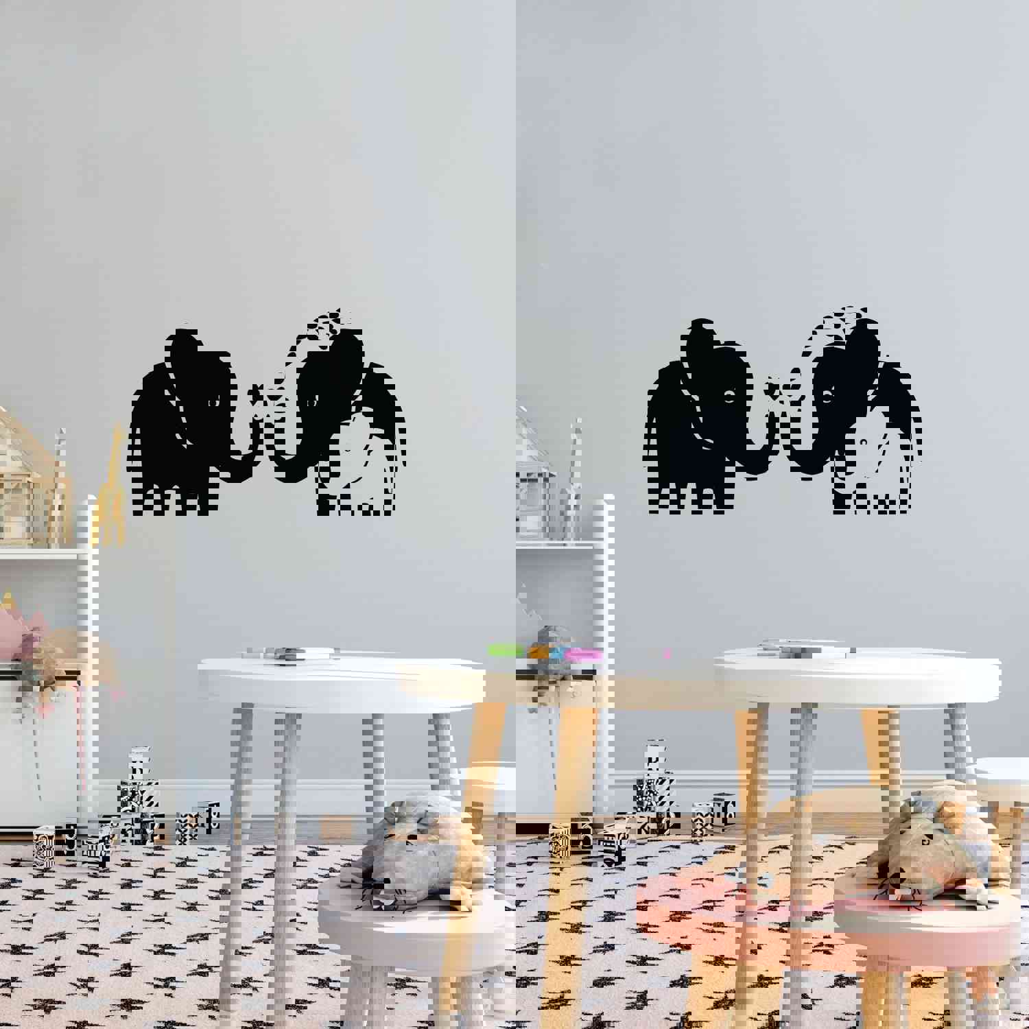 Inspirational Quote Vinyl Wall Sticker Decal - Mom Dad And Baby Elephant