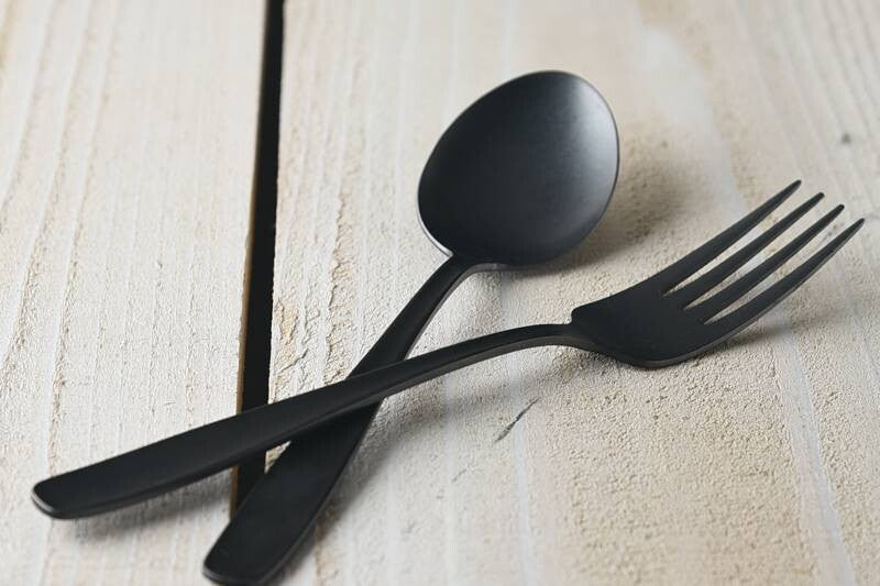 Mino Ware Black Luca Plate & Utensils Gift Set