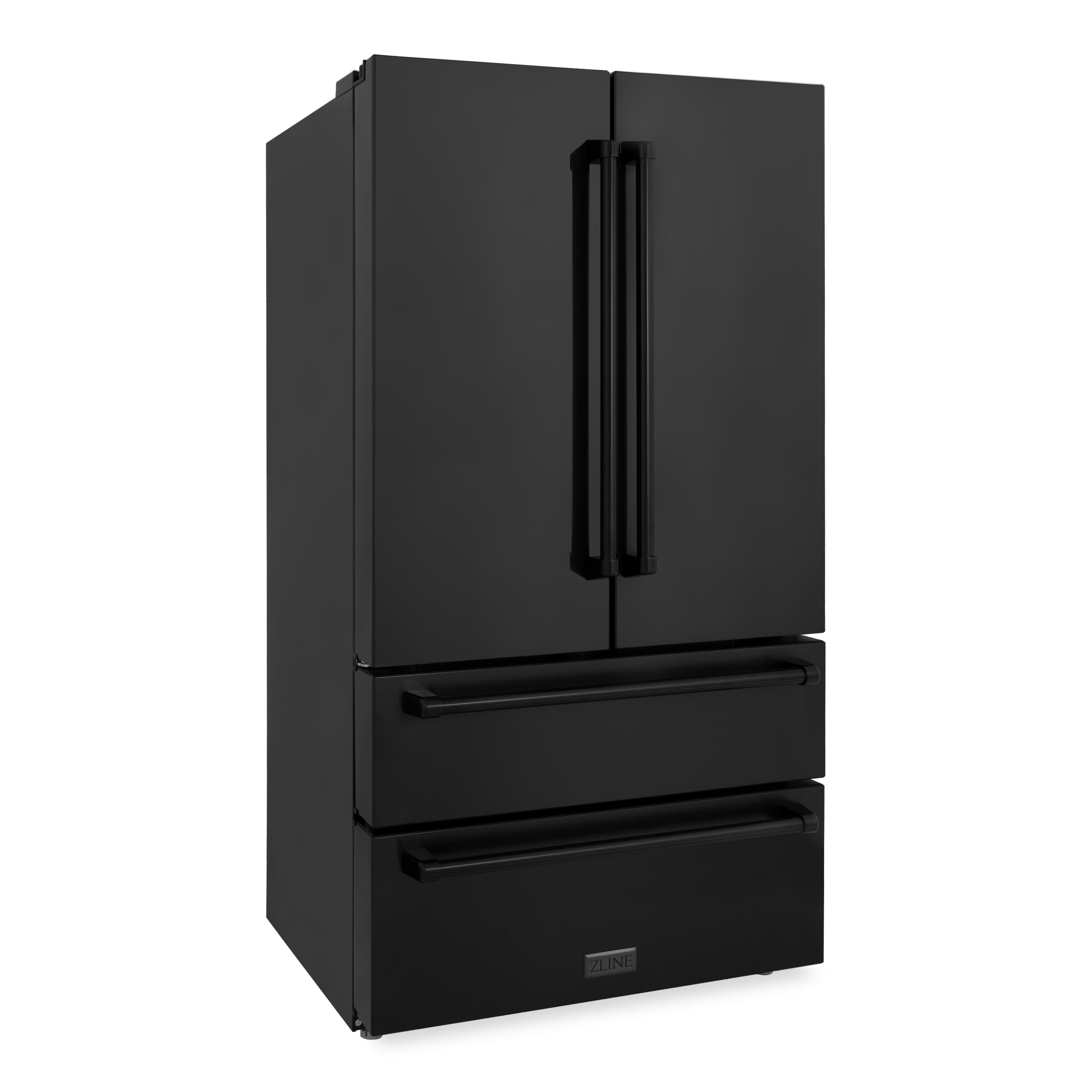 ZLINE 36 22.5 cu. ft Freestanding French Door Refrigerator with Ice Maker in Fingerprint Resistant Black Stainless Steel