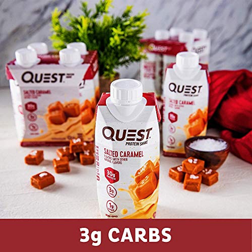 Quest Nutrition Ready to Drink Salted Caramel Protein Shake, High Protein, Low Carb, Gluten Free, Keto Friendly, 11 Fl Oz (Pack of 12)
