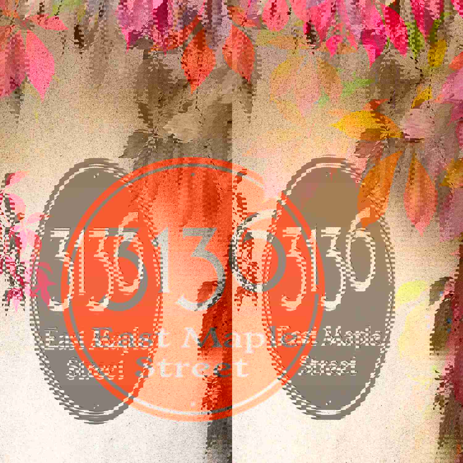 Personalized Round Address Metal Sign - Modern Housewarming & Wedding Gift